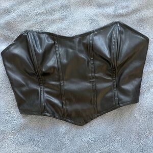 Princess Polly Black Leather Corset size Medium